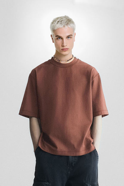 Earthy Classic: Plain Brown Oversized T-Shirt